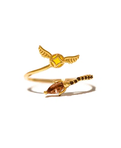 Girls Crew Kids' Gold Plated Harry Potter Golden Snitch Adjustable Crystal Rings
