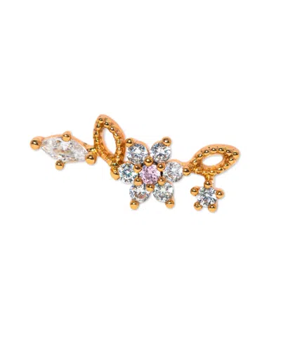 Girls Crew Kids' Gold Plated Sparkle Flower Crystal Piercing Style Earrings
