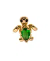 Girls Crew Gold Plated Tiny Turtle Crystal Piercing Style Earrings In Gold