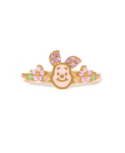 Girls Crew Gold-plated Crystal Disney Piglet Ring In Multi