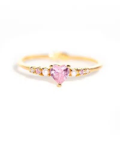 Girls Crew Kids' Golf Plated Crystal Heart Is Full Rings In Gold