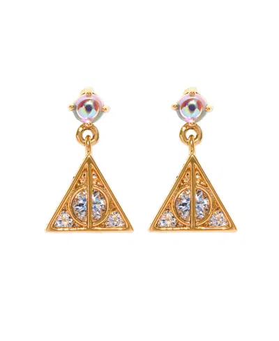 Girls Crew Kids' Harry Potter Deathly Hallows Crystal Earrings In Gold