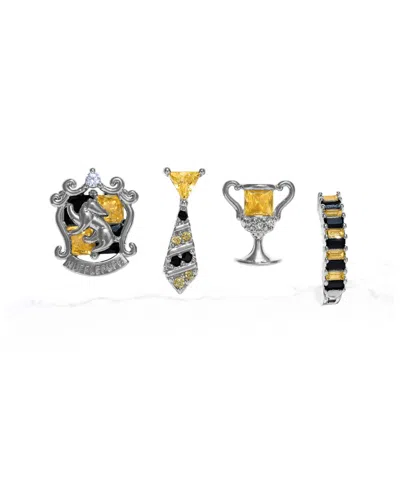 Girls Crew Harry Potter Hufflepuff House Crystal Earring Set In Silver