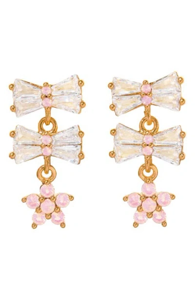 Girls Crew Little Blushing Bows Drop Earrings In Multi
