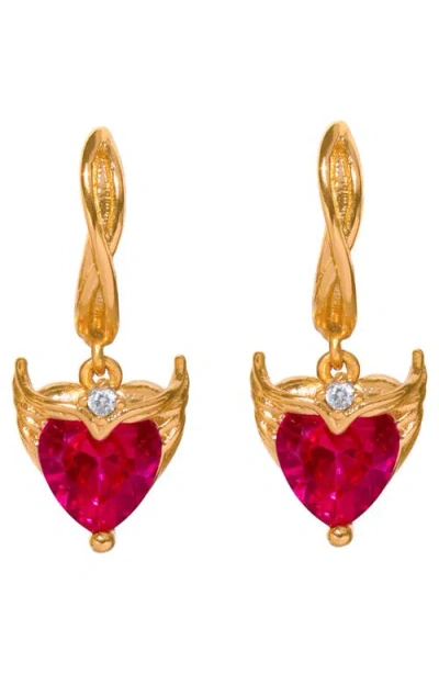 Girls Crew Marvel Scarlet Witch Heart Drop Earrings In Gold