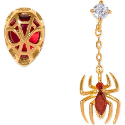 Girls Crew Marvels Spiderman Mismatched Stud Earrings In Gold