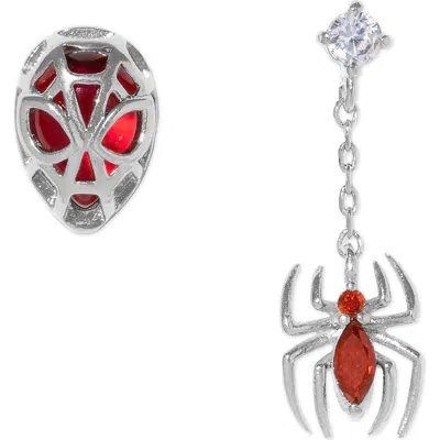 Girls Crew Marvels Spiderman Mismatched Stud Earrings In Silver