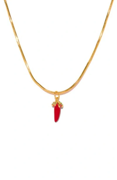Girls Crew Pepper Pendant Necklace In Gold