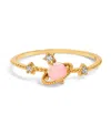 Girls Crew Pink Faux Cubic Zirconia Celestial I Need Space Ring In Gold