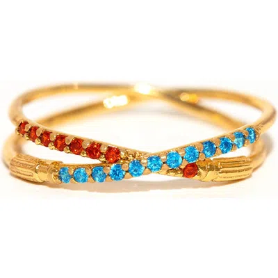 Girls Crew Star Wars Lightsaber Duel Crystal Ring In Gold