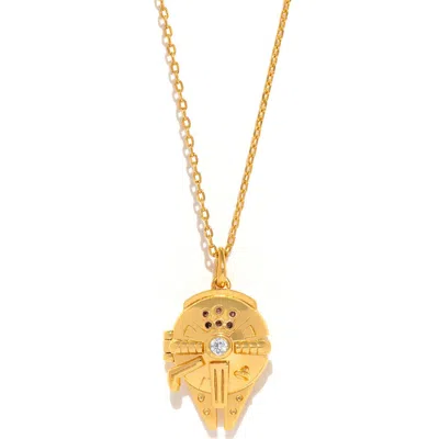 Girls Crew Star Wars Millennium Falcon Locket Necklace In Gold