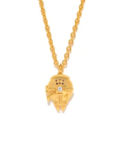 Girls Crew Star Wars Millennium Falcon Locket Gold Plated Necklace