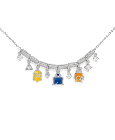 Girls Crew Star Wars Multi-color Crystal Droids Charm Bracelet In Silver