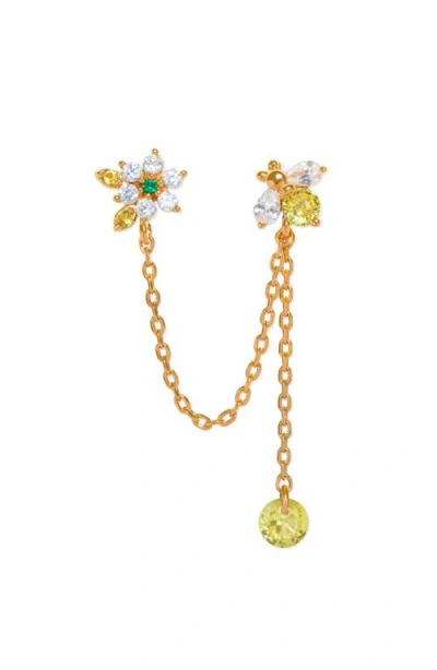 Girls Crew Sting Like A Bee Double Stud Earring In Gold