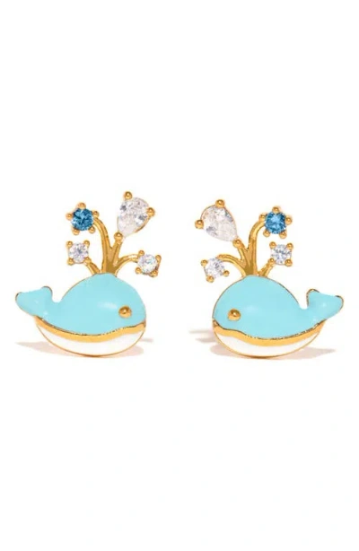 Girls Crew Whale You Be Mine Stud Earrings In Blue
