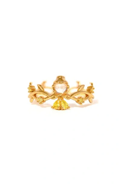 Girls Crew X Disney Beauty & The Beast Belle Ring In Gold