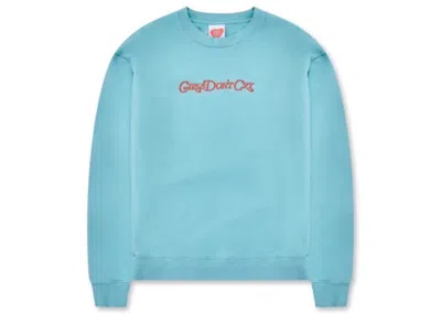 Pre-owned Girls Don't Cry Men's  Gdc Angel Logo Crewneck Sweatshirt In Blue Red