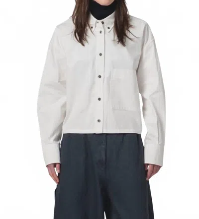 Girls Of Dust Cubic Button Down Shirt In Milk In White