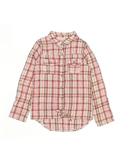 Pre-owned Girls Rule! Kids' Long Sleeve Button Down Shirt In Red