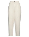 Gironacci Woman Pants Beige Size 10 Cotton, Elastane In Beige