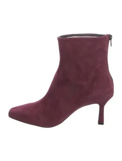 Pre-owned Girotti Suede Boots In Burgundy