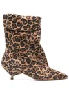 Gisel Moire Miriam Low Heels Ankle Boots In Brown