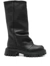 Gisel Moire 40mm Slouch Calf-leather Boots In Multi