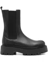 Gisel Moire 50mm Elastic-panel Platform Boots In Black