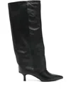 Gisel Moire 50mm Matilda Knee-high Boots In Black