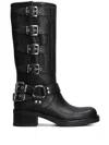 Gisel Moire Gisél Moiré Woman Boot Black Size 7 Leather In Black