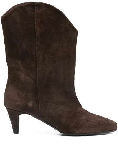 Gisel Moire 60mm Enea Boots In Brown