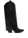 Gisel Moire Natasha Texan Boots In Black