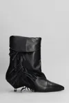 Gisel Moire Ariana Low Heels Ankle Boots In Black