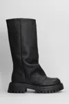 Gisel Moire 40mm Slouch Calf-leather Boots In Black