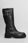 Gisel Moire Samuel Low Heels Boots In Black