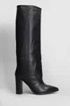 Gisel Moire Dixi High Heels Boots In Black