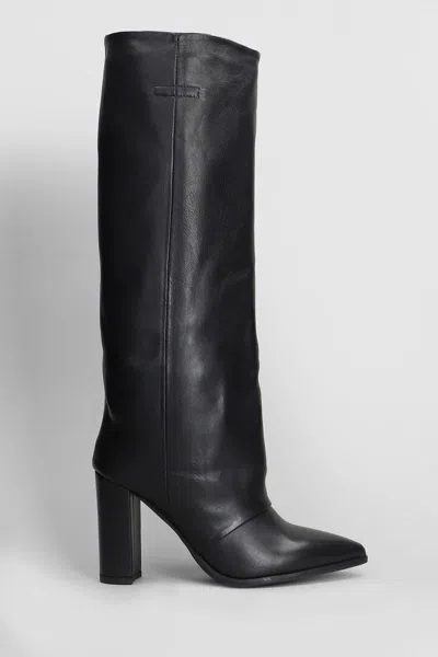 Gisel Moire Dixi High Heels Boots In Black