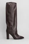 Gisel Moire Dixi High Heels Boots In Brown