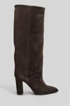 Gisel Moire Dixi High Heels Boots In Brown