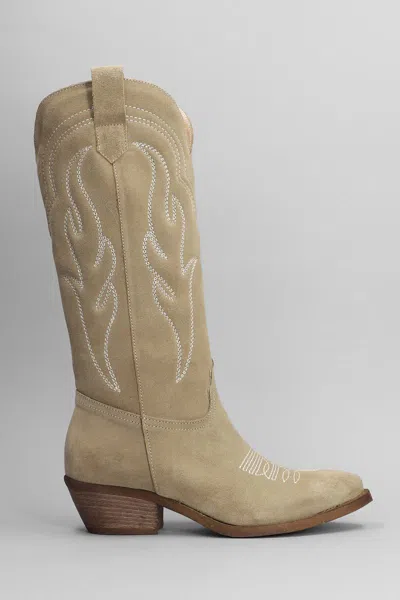 Gisel Moire Dominga Texan Boots In Brown