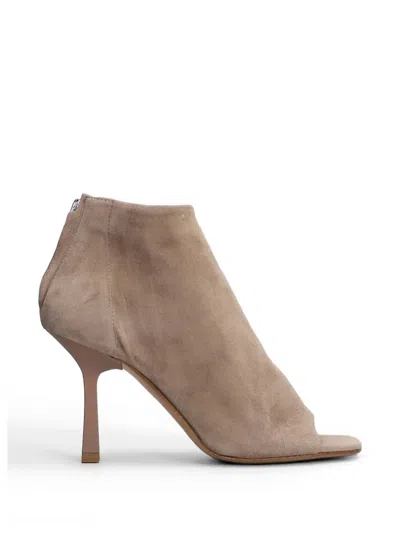 Gisel Moire Dory Open-toe Ankle Boots In Neutral