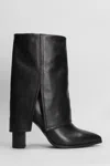Gisel Moire Ducie High Heels Ankle Boots In Black