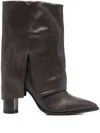 Gisel Moire Ducie Pointed Boots In Brown