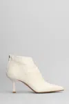 Gisel Moire Elise High Heels Ankle Boots In Beige