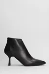 Gisel Moire Elise High Heels Ankle Boots In Black