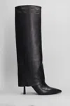 Gisel Moire Emily High Heels Boots In Black