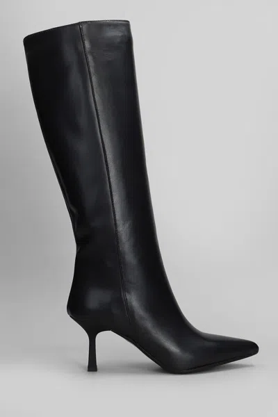 Gisel Moire Gilda High Heels Boots In Black