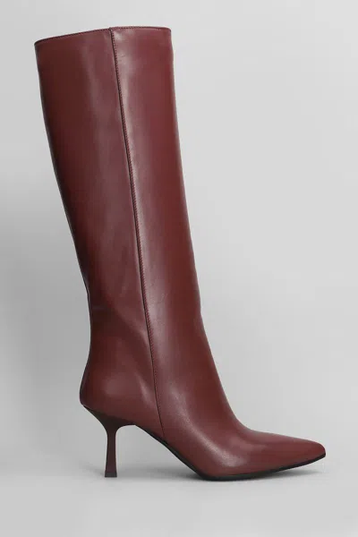 Gisel Moire 75mm Gilda Boots In Red