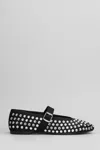 Gisel Moire Crystal-embellished Flat Pumps In Black