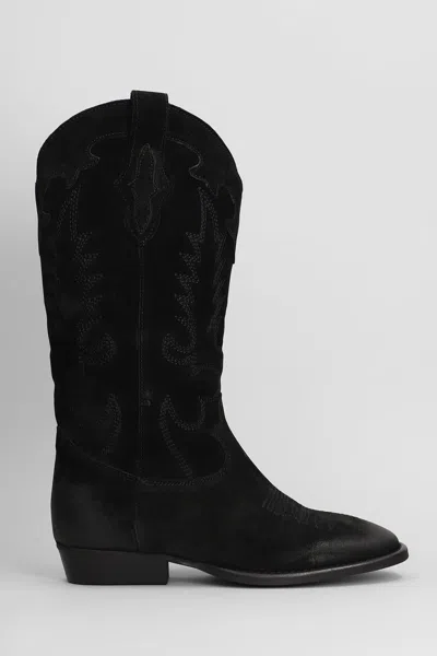 Gisel Moire Guatemala Texan Boots In Black